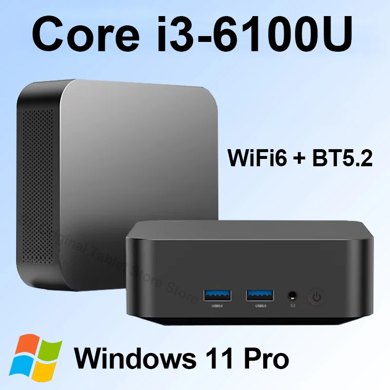 Mini PC Windows 11 Intel Core i9 8950HK Core i3 6100U Desktop Computer 16GB DDR4 1TB/2TB SSD Office Draagbare PC Gamer 4K HD