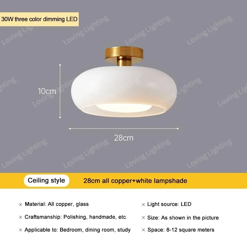 Modest Vintage Glass Ceiling Chandelier Balcony Bedroom Study Lamps for Room Led Lights Indoor Kitchen Home-appliance Decoration image 3