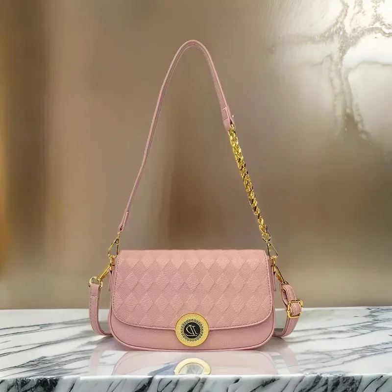 

Stylish Minimalist Square Satchels Bag - Retro Textured Leather Purse With Unique Letter Logo Detailing