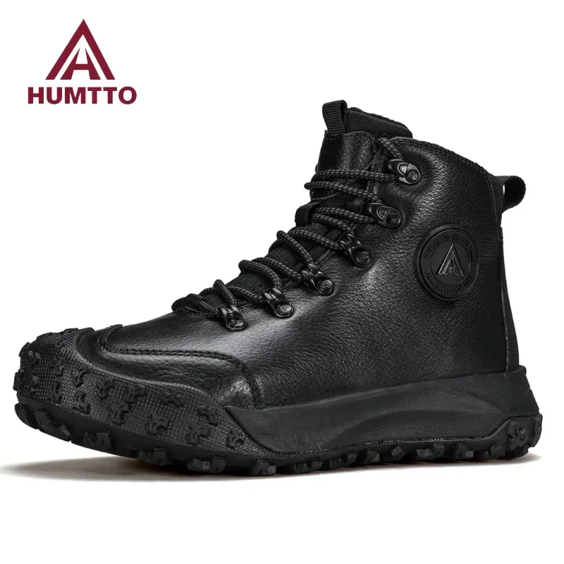 

HUMTTO Non-slip Casual Women's Sneakers Winter Warm Wool Hiking Boots Leather Trekking Shoes for Women 2024 Outdoor Sports Shoes