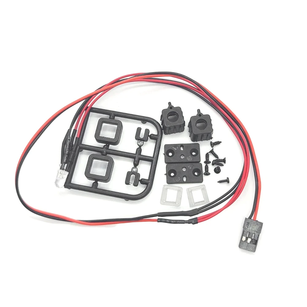 

A17I 1Set RC Car Roof Light Luggage Rack LED Spotlight Plastic Base for SCX24 1/24 1/12 1/16 RC Car Accessories Square