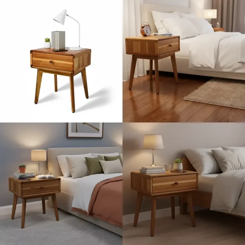 for Wholesale solid wood bedside tables, Acacia side tables with drawers, suitable for living rooms, bedrooms and small
