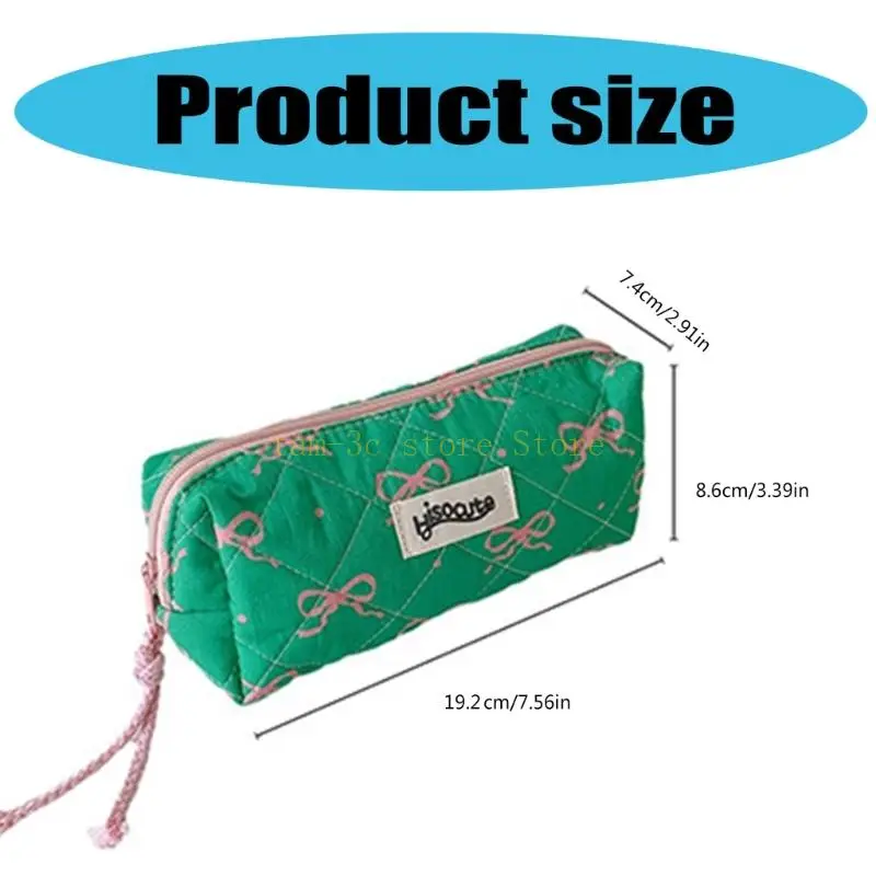 حافظة أقلام ذات سعة كبيرة مقاس 7.6x3.4x3 بوصة حقيبة أقلام بسحاب مقصورة كبيرة للنساء والطلاب والمكتب والمدرسة D0UA