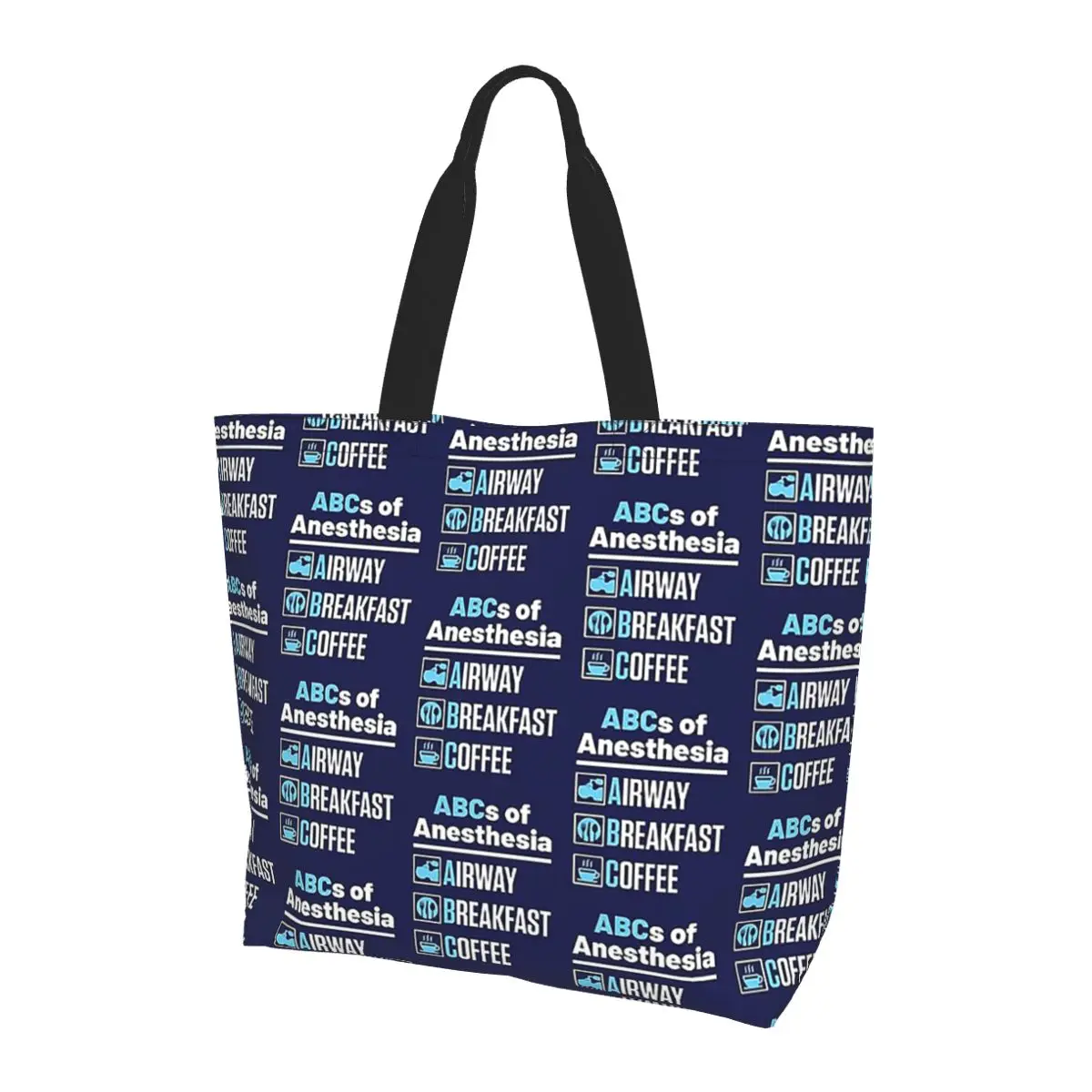 

Anesthesiologist Anesthesiology Doctor Nurse ABCs Shopping Tote Bag Canvas Shoulder Bags Shopper Grocery Handbag for Women