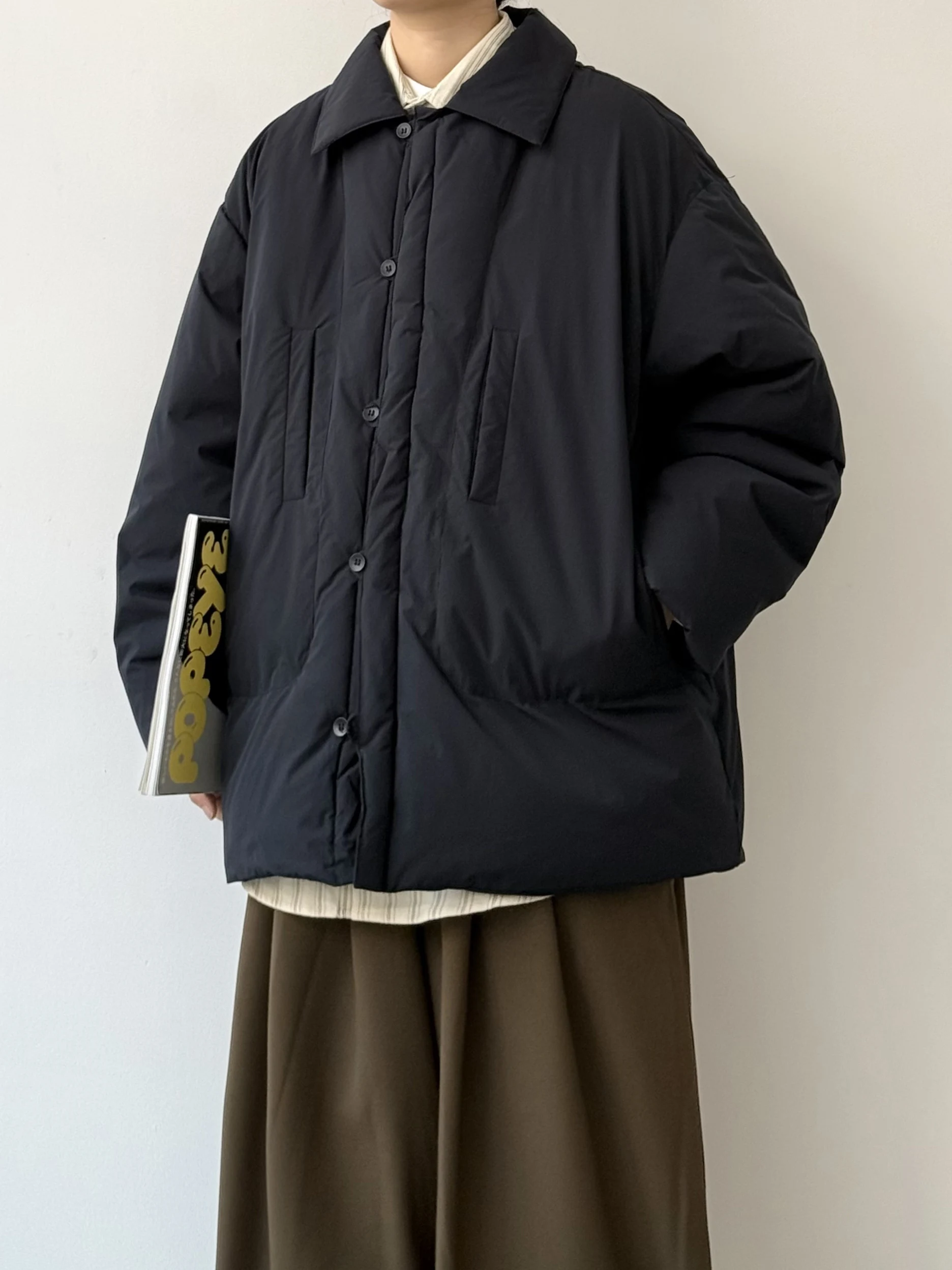 

Winter New Sle Japanese Pure Color Trendy Brand Turn-down Collar Cotton Jaet Men Women Retro Casual Loose Thiened Cotto...