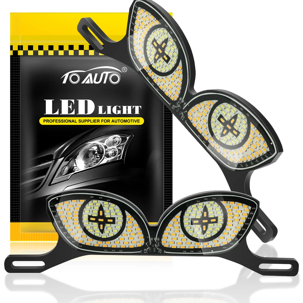 

TOAUTO LED Light Motorcycle Signal Light 12V Tail Light 102PCS LED Chip Motorcycle Devil's Eye License Plate Light Car Lamps