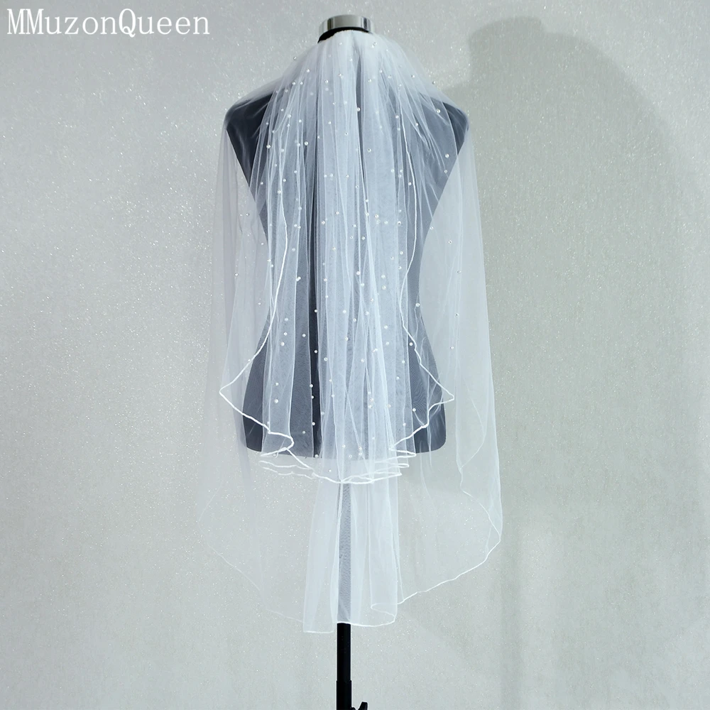 MMQ M07 Bride Cover Veil Comb 2 Layers Of Soft Tulle Wedding Party Elegant Temperament Gentle