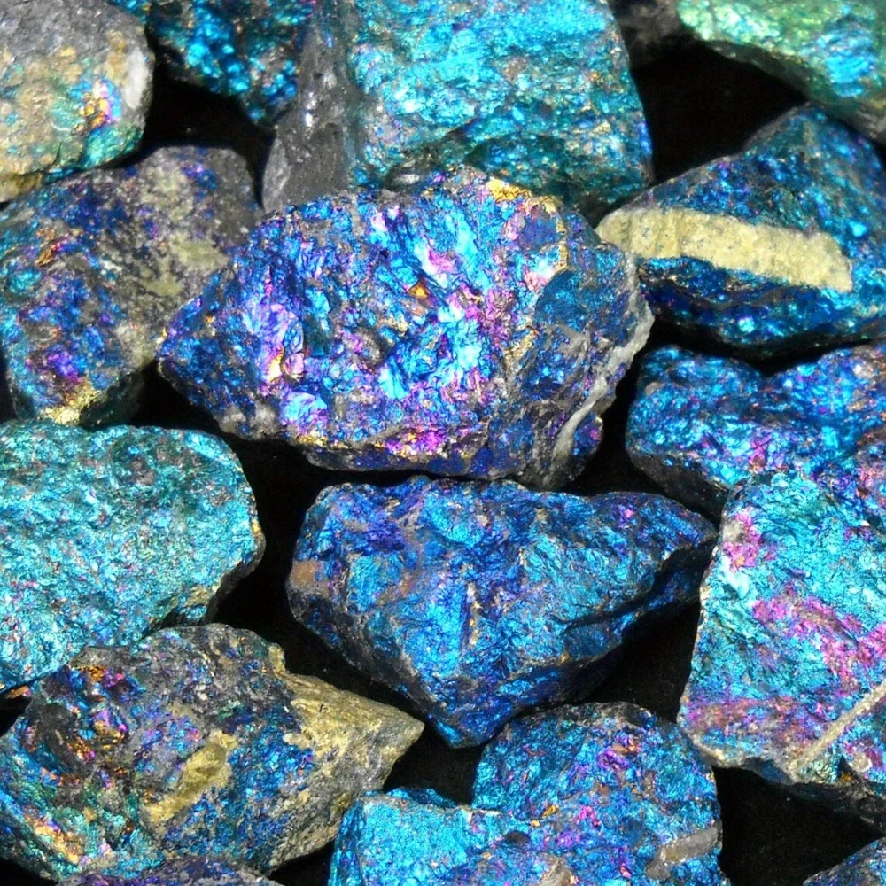 1pc Raw Chalcopyrite Crystal - Peacock Ore Stone with Iridescent Play-of-Color, Home Decor, Holiday Gift