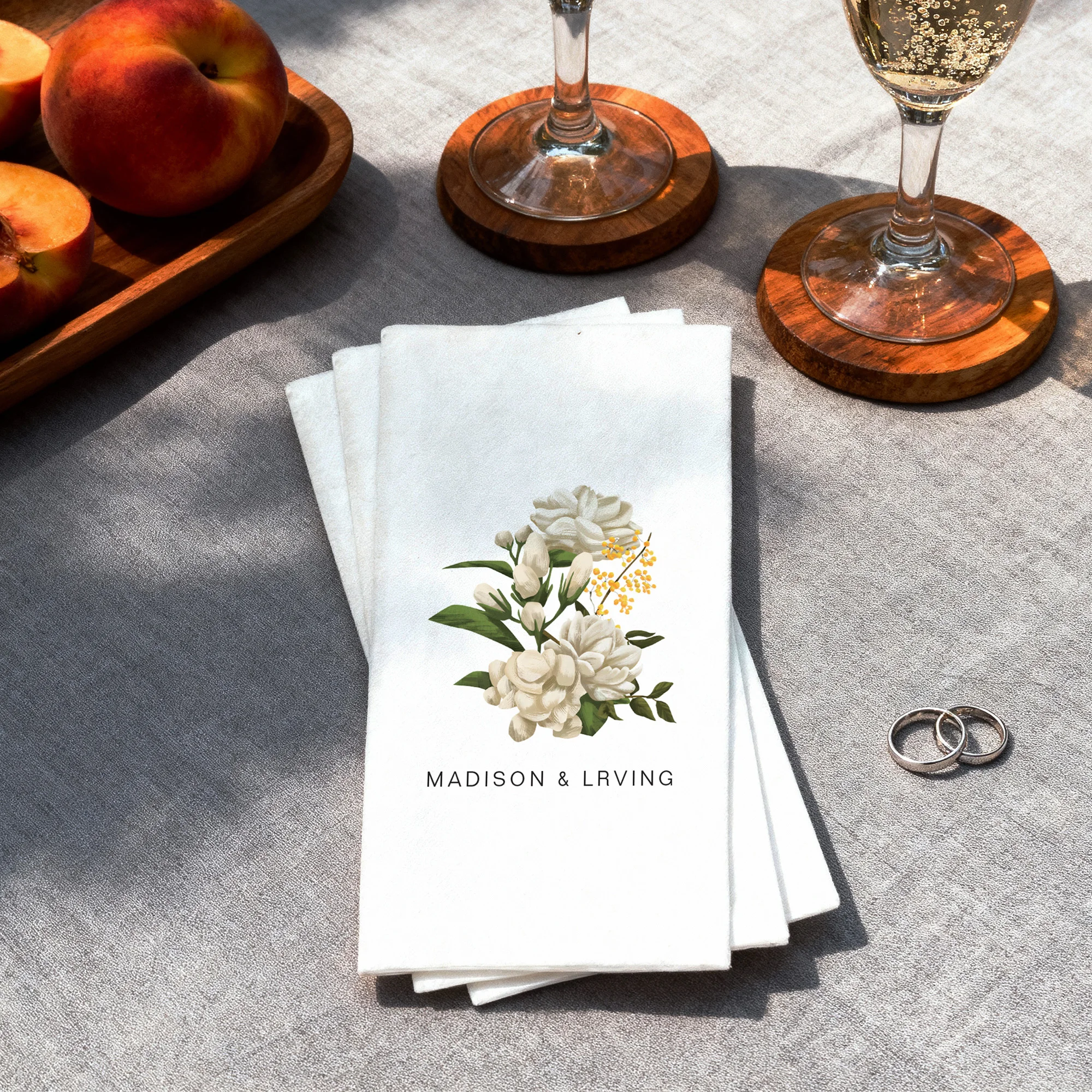 Custom Guest Towels Linen Feel paper Personalized Wedding Rectangle Napkins Disposable Party Decor For Bridal Shower Birthday view 4