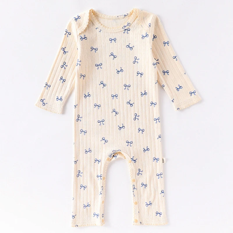 2025 New Autumn 0-24M Baby Girl Clothing Infant Baby Girls Jumpsuit Long Sleeved Cotton Print Toddler Baby Girl Romper