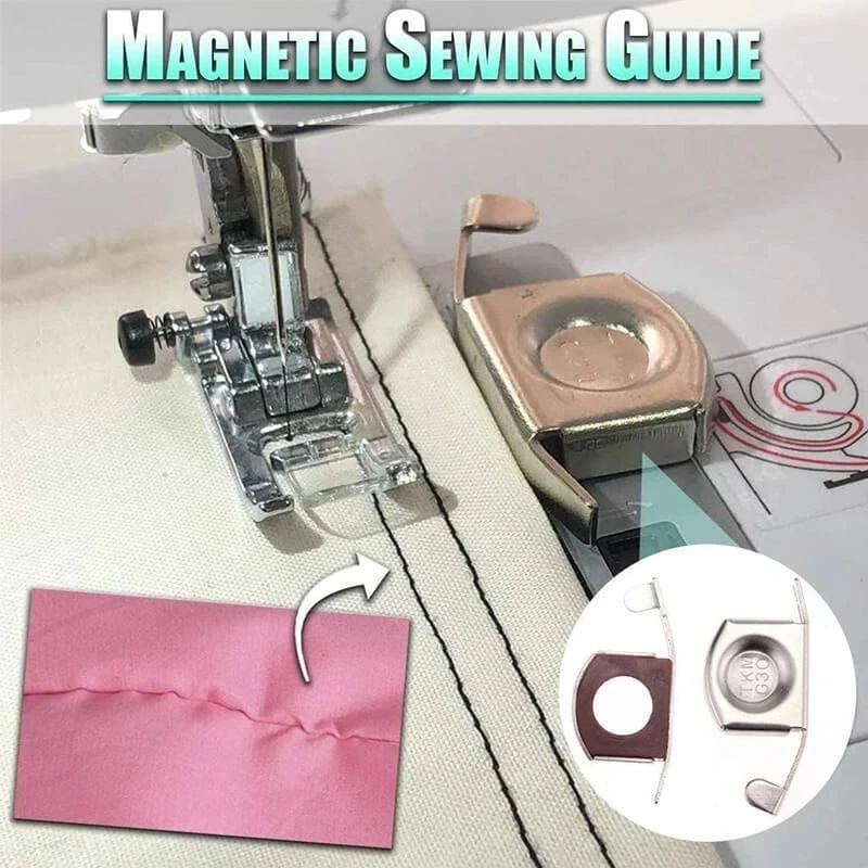 2 Pieces Magnetic Seam Guide, Sewing Machine Presser Foot, Sewing Machine Magnetic Seam Guide Attachment Most Sewing Machine Sea