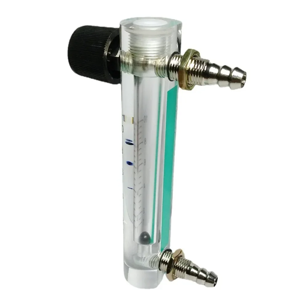 

8mm Hose Barb 0 To 35 LPM LZM-6T Acrylic Plastic O2 Oxygen Rotameter Float Flowmeter with Valve Adjustable Panel Installation