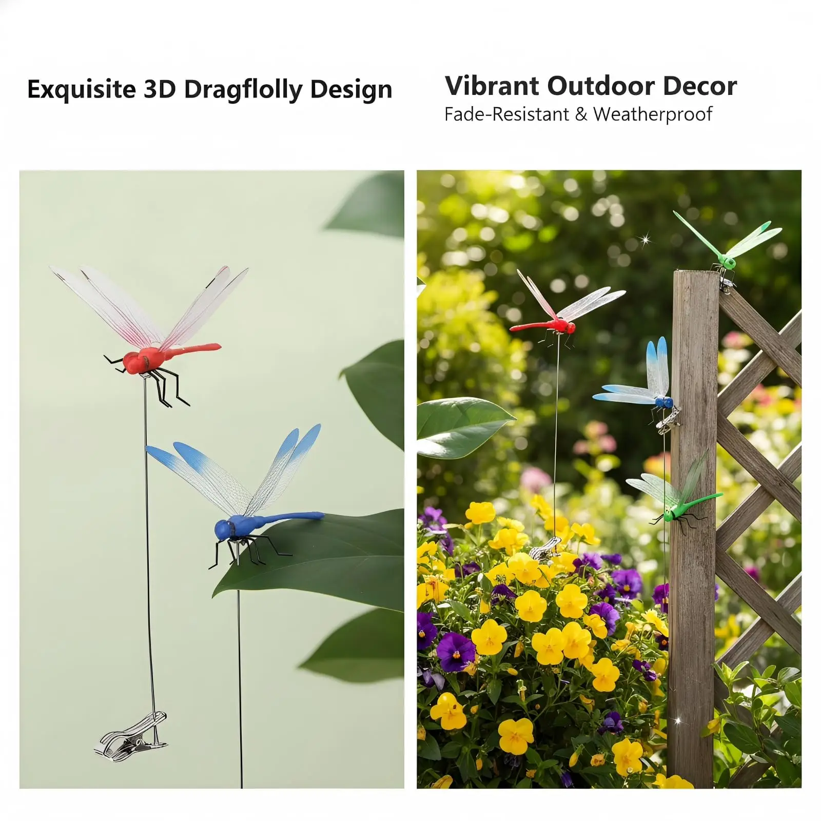 

4-20Pcs Simulation Dragonfly Clip Bug Deterrent Realistic Dragonfly Hat Clip Bug Repellent Home Garden Decoration Supply