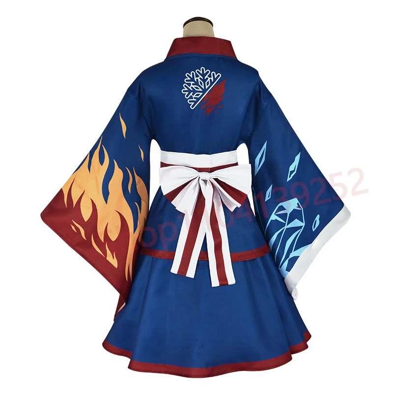 Anime My Hero Academia Todoroki Shoto Cosplay Costume Boku No Hero Academia Japanese Kimono Dresses Set Lolita Yukata Maid Dress