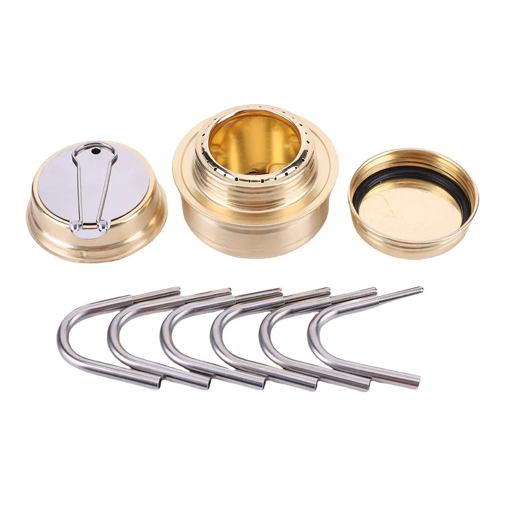 ブラケット付き屋外アルコールストーブ ポータブルクッキングストーブ 調整可能な火力 超軽量アルコール炉 屋外サバイバル用