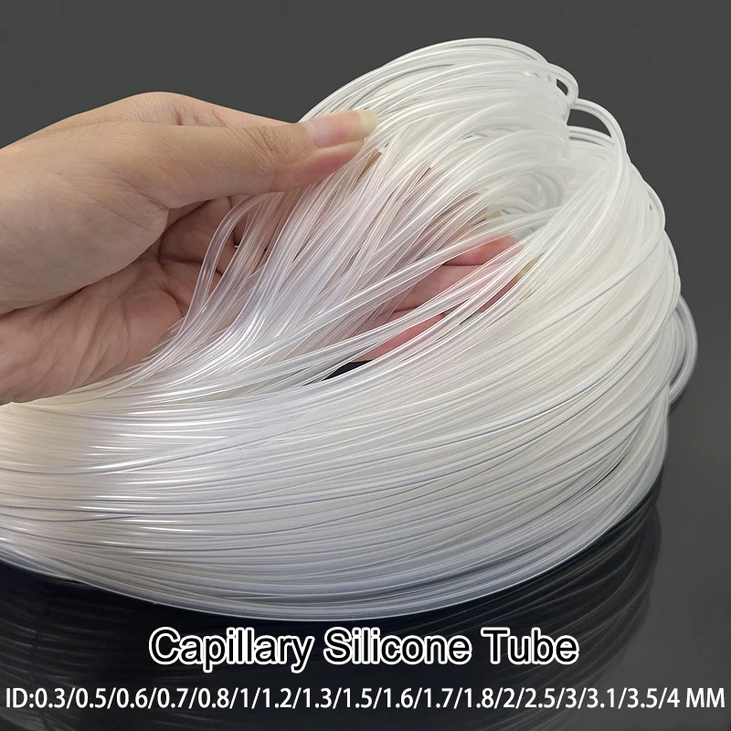 Food Grade Transparent Silicone Capillary Tube ID 0.3mm~4mm Kitchen & Dining Supplies Heat Resistant Flexible Transparent Tube