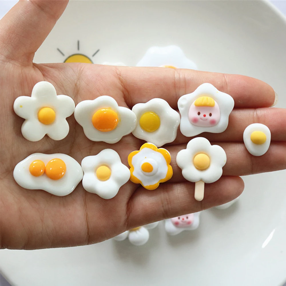 10PCS Various Egg Series Resin Flat Back Cabochons For Hairpin Scrapbooking DIY Jewelry Craft Decoration Accessories