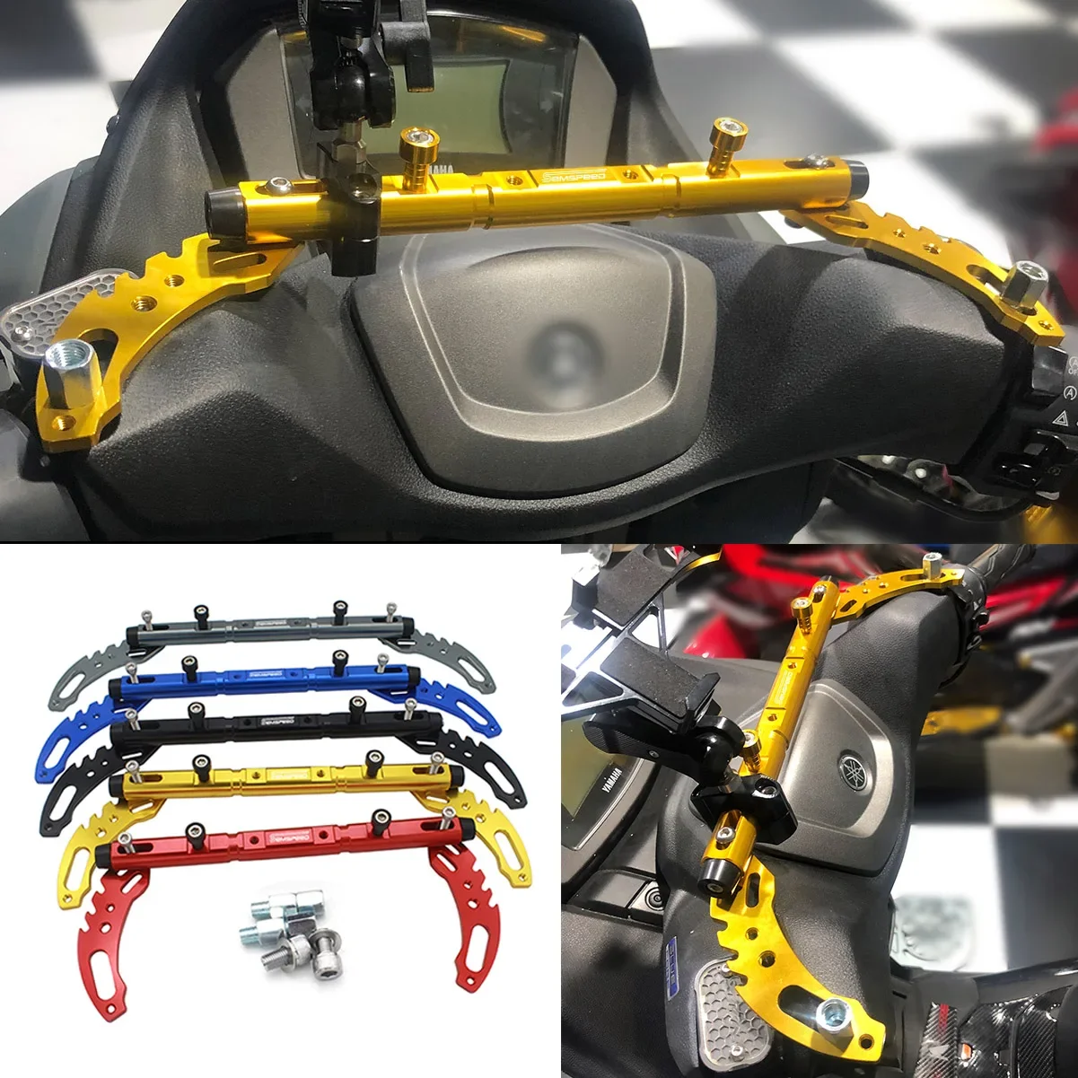 Semspeed 22mm Solid Direction Handvat Balance Bar Beugel Past Voor Suzuki GSXR600 750 1000 250R KATANA HAYABUSA GSXR1300