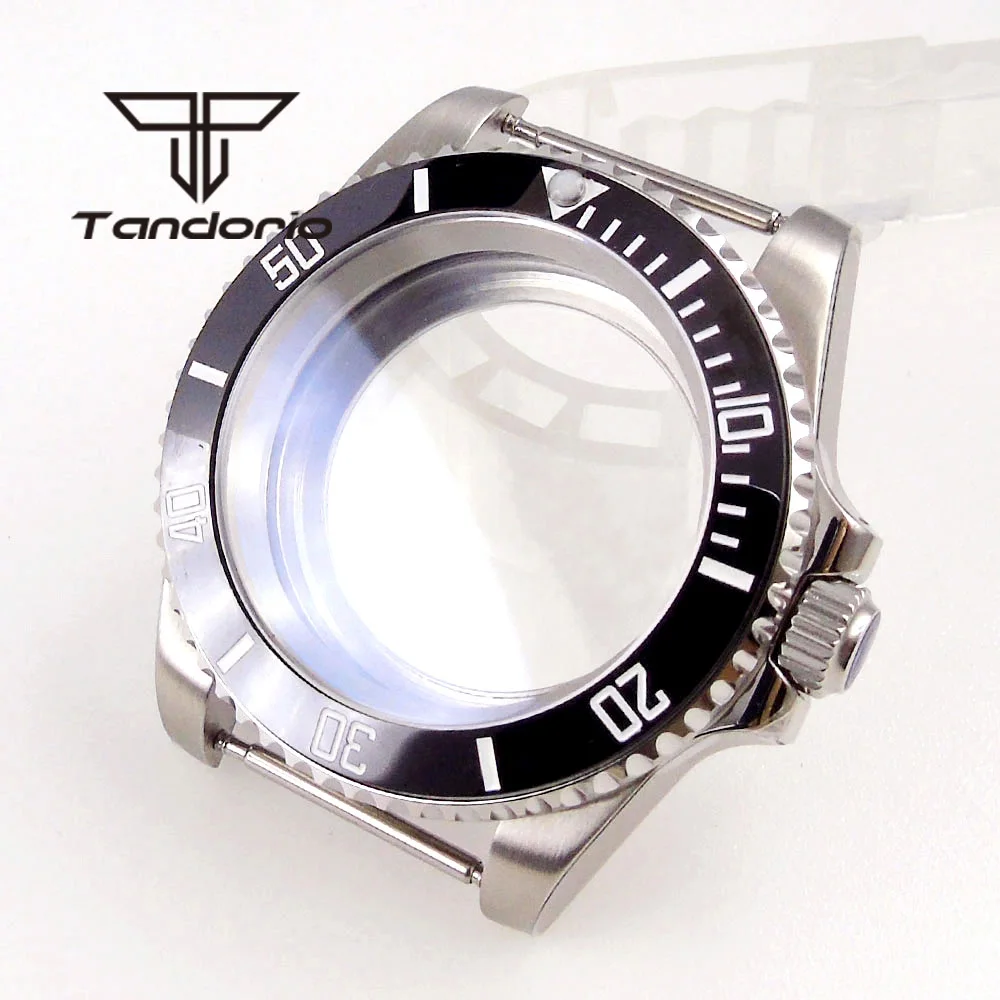 tandorio 40 mm Uhrengehäuse, AR-Saphirglas, 200 m wasserdicht, 120 Klicks, drehbare Lünette, passend für NH35, NH36, NH34, ETA2824, PT5000, Automatikwerk 10