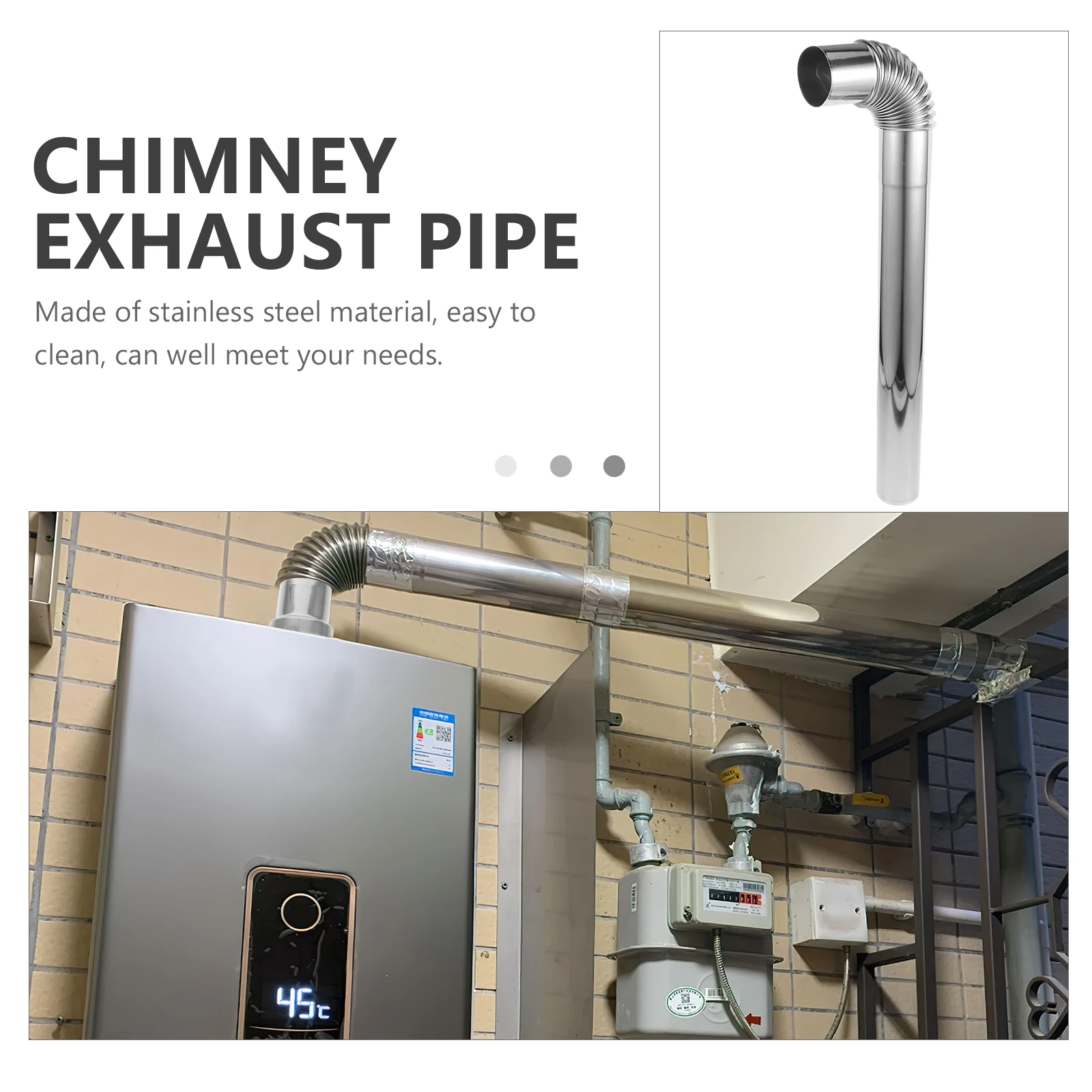 

1Set Flexible Chimney Flue Stainless Steel Metal Exhaust for Stove Home Ventilation Kitchen Chimney Exhaust Stove