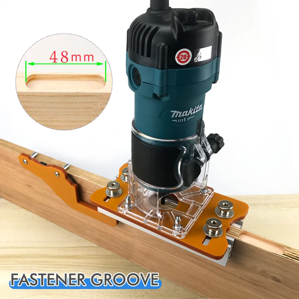 65mm Multifunctional Slotted Base Plate for Trimming Machine, Woodworking Router Slotting Jig Tool
