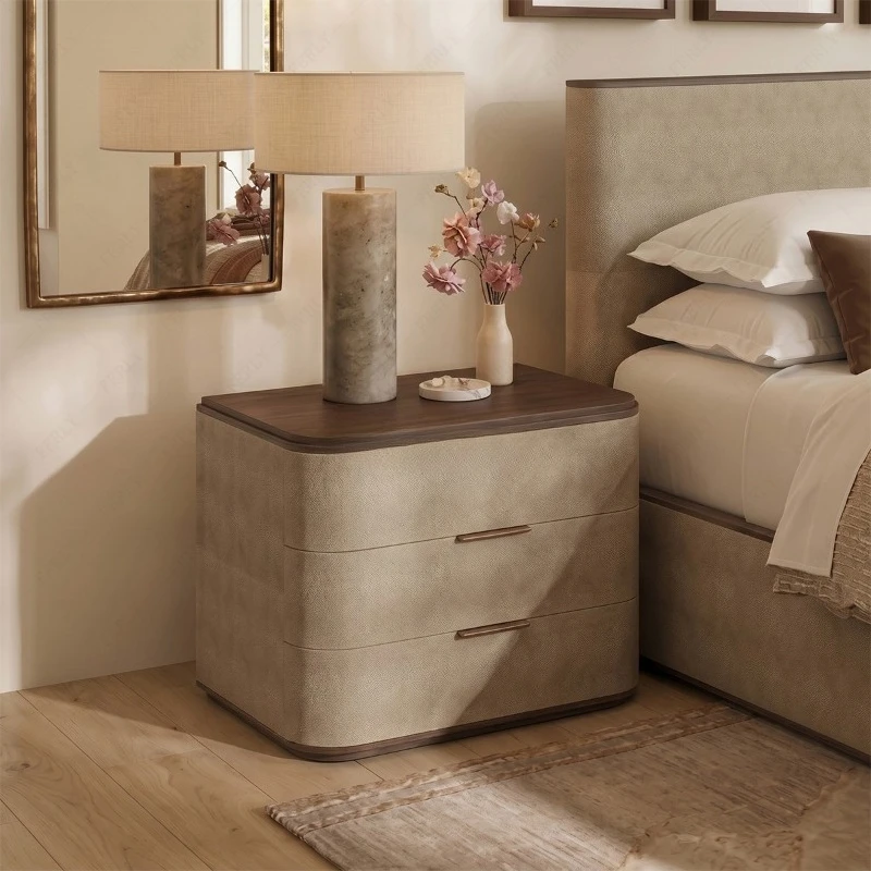 Modern style solid wood hotel bedroom bedside table with drawer