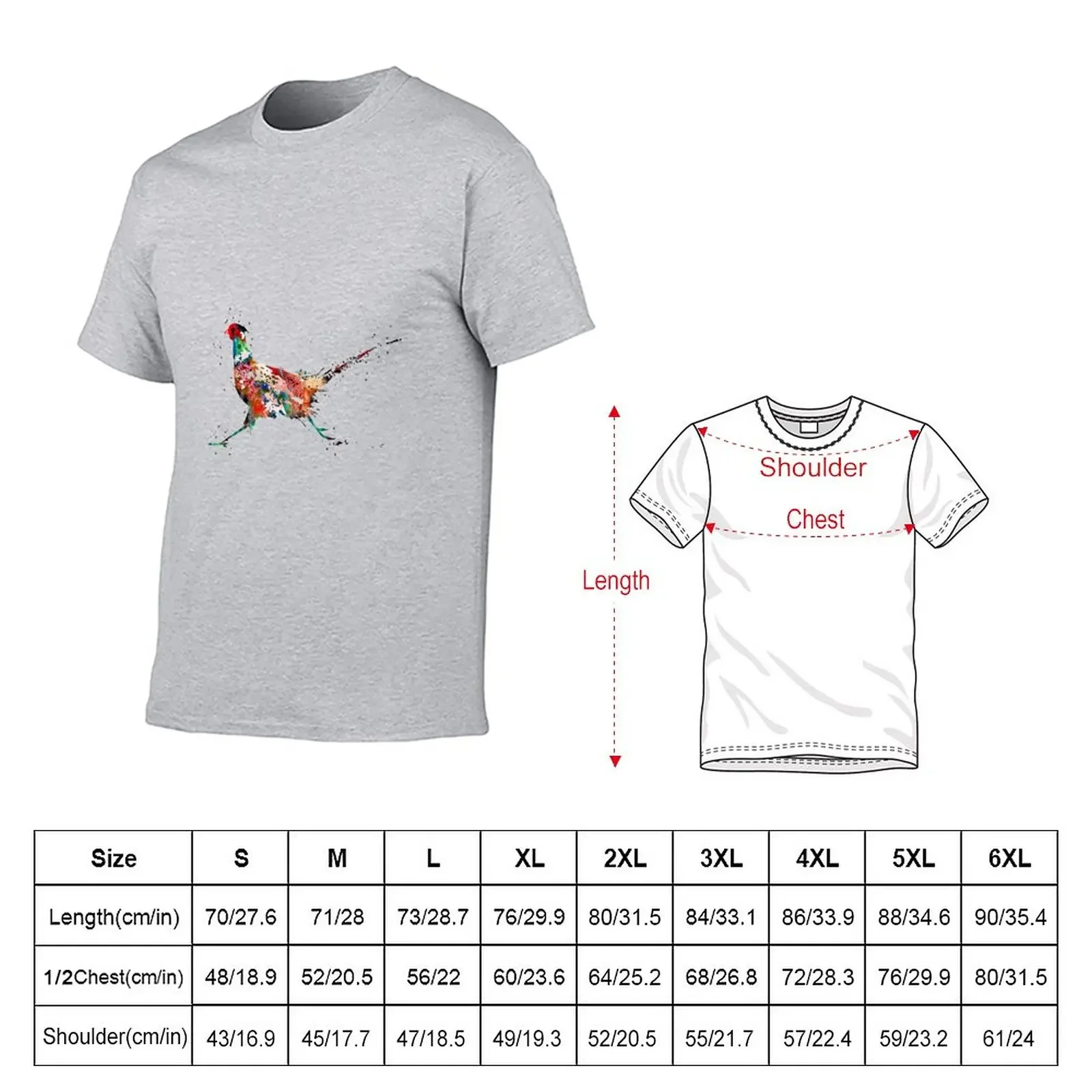 Pheasant T-Shirt oversized quick drying blanks mens white t shirts