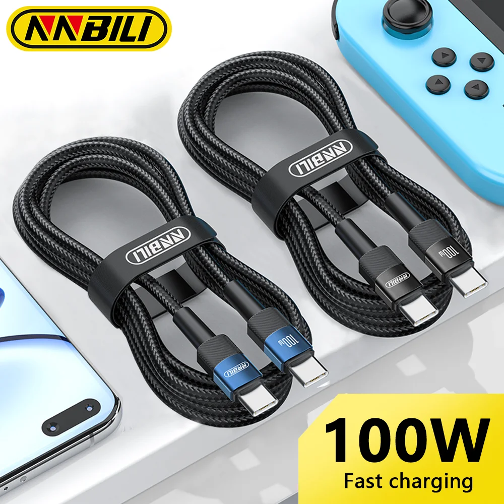 NNBILI USB C auf Typ C Kabel 100 W PD Schnellladung für iPhone 15 16 USB-zu-USB-C-Kabel für Huawei Xiaomi POCO F3 Realme MacBook