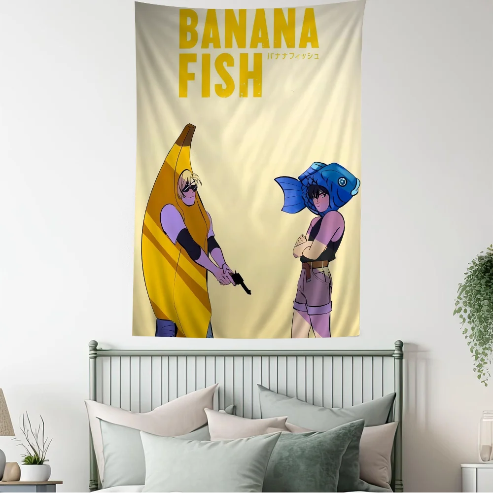 Anime BANANA FISH Hängender böhmischer Wandteppich, indischer Buddha, Wanddekoration, Hexerei, böhmischer Hippie, günstiger Hippie-Wandbehang