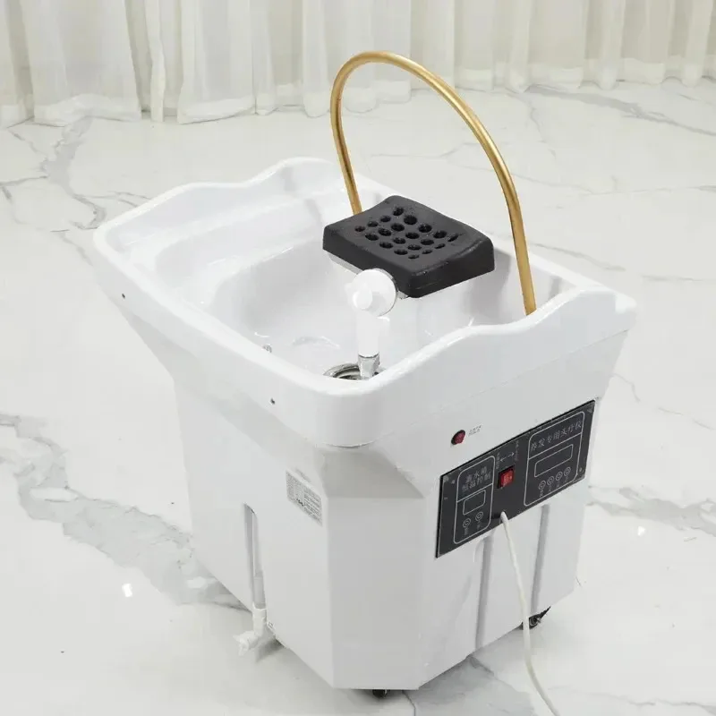 2025 Portable Water-Recirculating Shampoo Chair with Sink Mobile Hairdresser's Head Spa Shampoo Basin Chair Movable Shampoo Chai