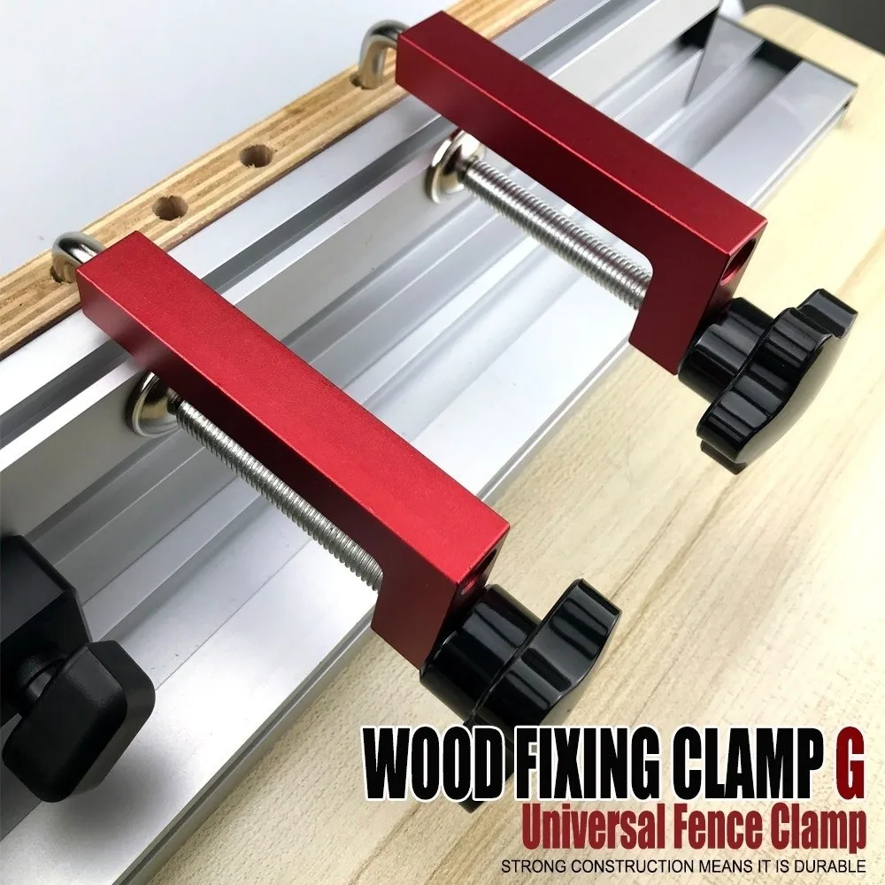 Aluminum Alloy Rotating Fence Clamp Fast Fixed Adjustable Frame Woodworking Clamp Dedicated Fixture 360 Rotating G Clip