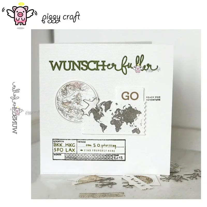 Piggy Craft metal cutting dies cut die mold German wish fulfillers Scrapbook paper craft knife mould blade punch stencils dies
