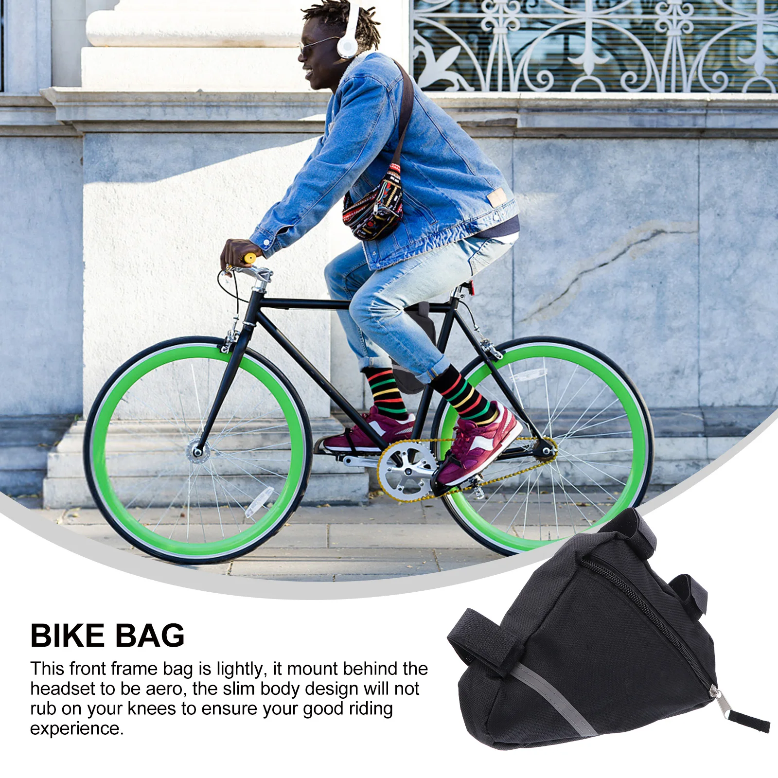 

Waterproof Bike Mount Pouch Cycling Front Beam Package Frame For Mountain Road Bikes Lightweight Smooth Zipper Fits