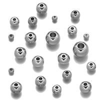 50pcs 2-10mm 304 Stainless Steel Beads Smooth Round Metal Spacer Beads Loose Beads for Bracelet Necklace Jewelry Making DIY