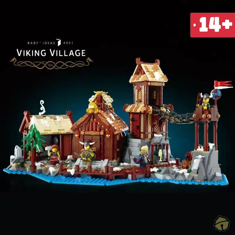 

В наличии, новинка 2026 года, 2103 шт., совместимые 21343, деревня викингов, креативная серия, строительные блоки, игрушка-головоломка, подарок для мальчиков и девочек