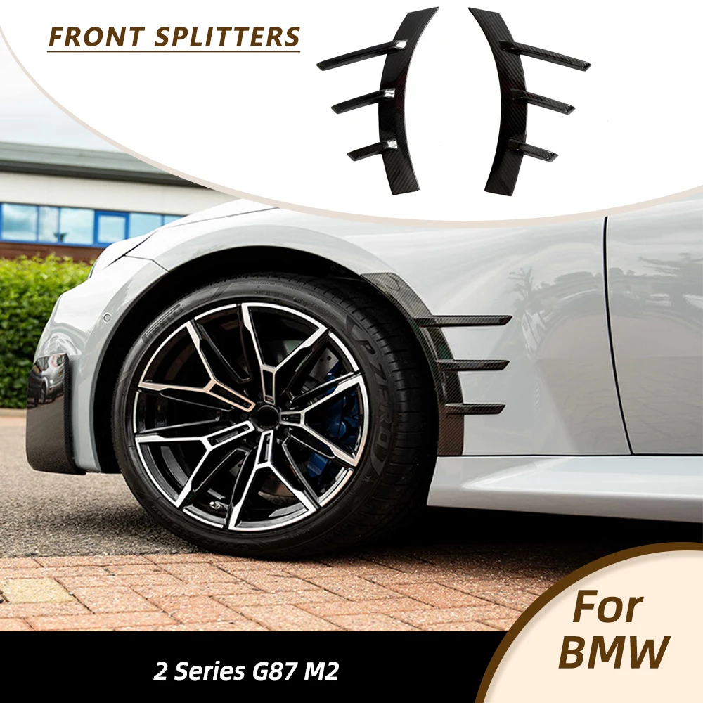 

Накладки на передний бампер и арки крыльев (канарды) для BMW M2 G87 2022-2023, боковые сплиттеры на крылья, накладки из сухого карбона