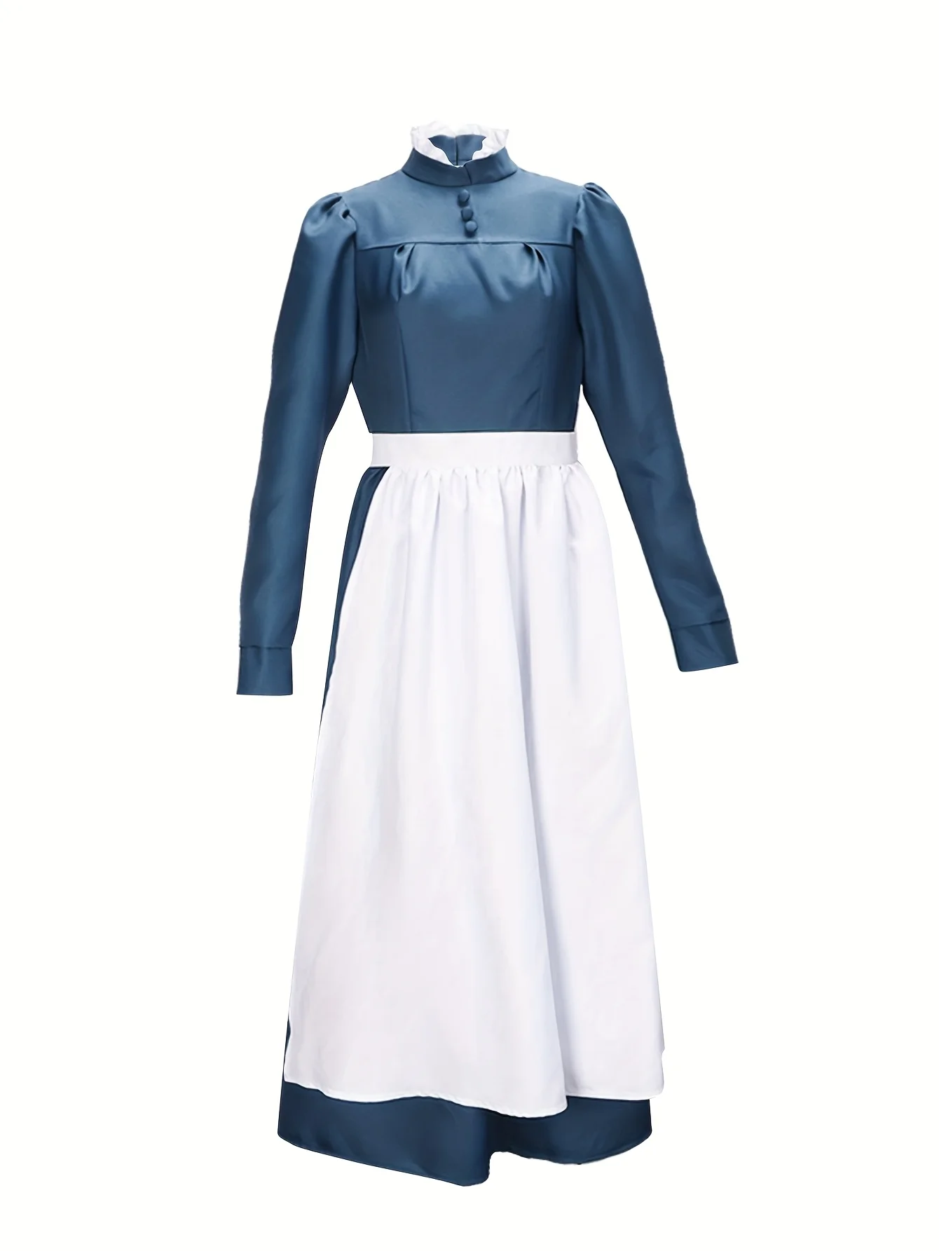 زي هال المتحرك القلعة التنكري، فستان طويل للخادمة الشابة باللون الأزرق صوفي أنيمي