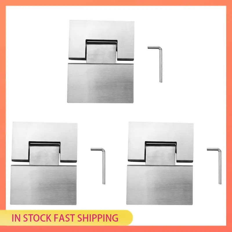 

AA05 3X Heavy Duty 180 Degree Glass Door Cabinet Showcase Cabinet Clip Glass Shower Door Hinge Stainless Steel Polished