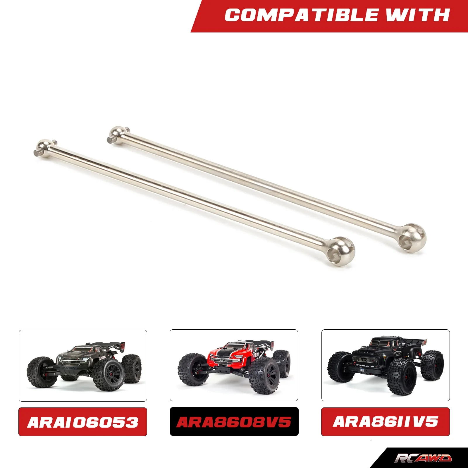 2ชิ้น/เซ็ต #45 CVD DRIVESHAFT 141.5มม.สำหรับ Arrma 1/8 Talion Notorious Outcast EXB Hopups อะไหล่อัพเกรด