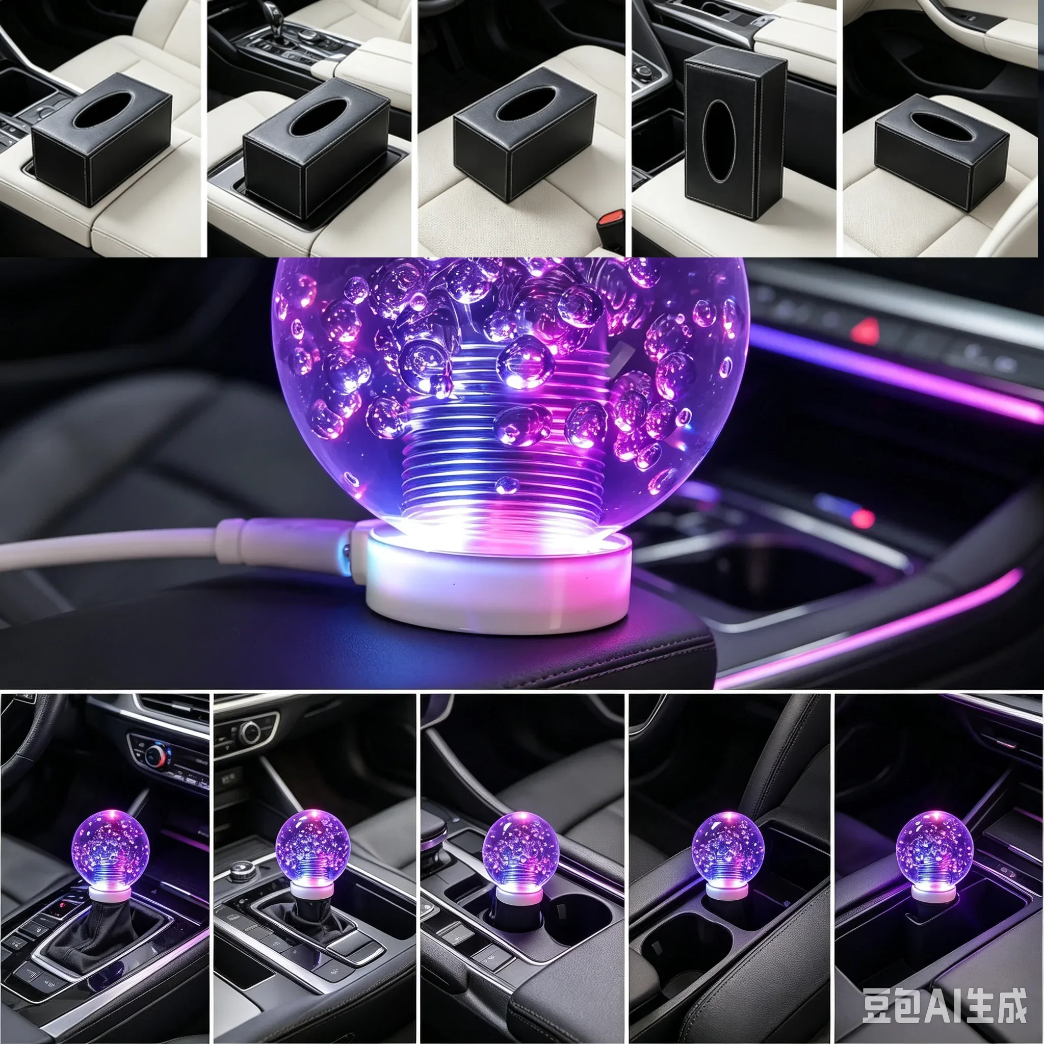7 Colors Changes Car Multicolor Crystal Bubble Knobs LED Light Round Ball Manual Gear Stick Shift Knob Shifter Lever AT MT
