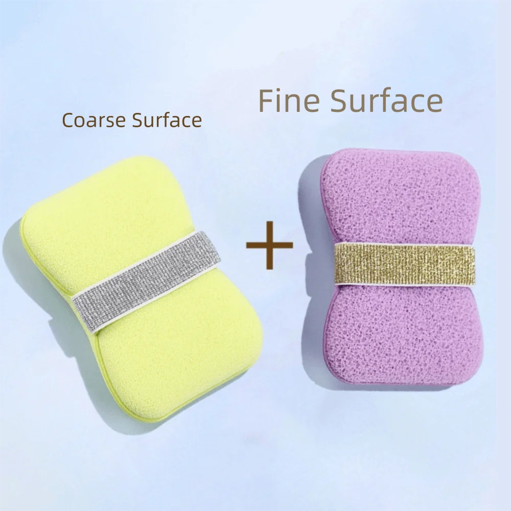 

2PCS Thickened Exfoliating Soap Bag Soft Sponge Material Soap Foaming Net Portable Comfortable Bath Foaming Sponge Cleaning Tool