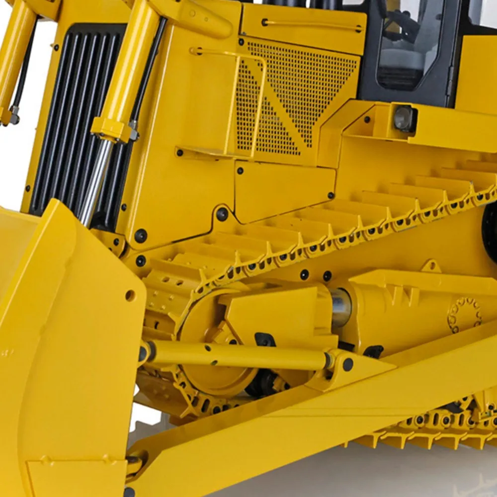 

1/14 JDM D10T Metal RC Bulldozer Remote Control DXR2 Hydraulic Dozer Tracked ST8 3T Sound System Assembled Painted Model RC Toys