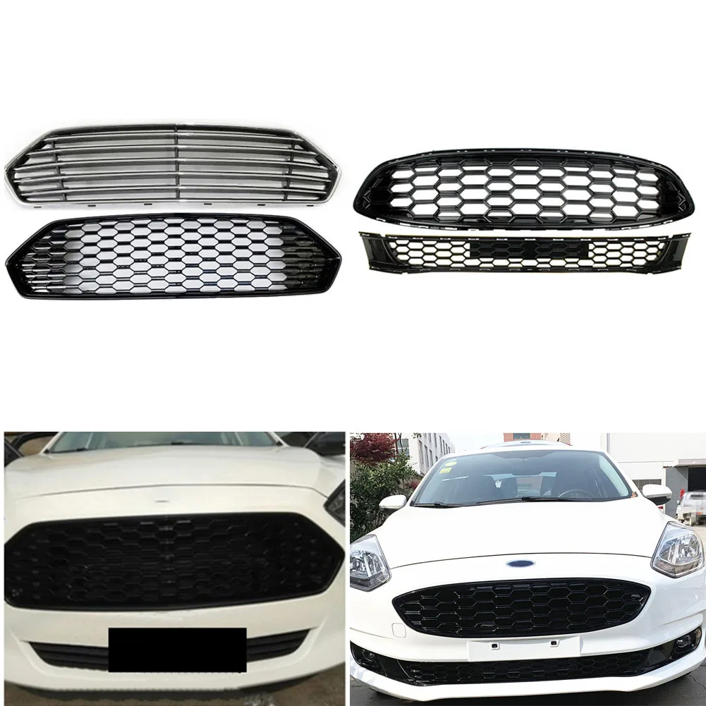 

Front Bumper Center Hood Grille Kidney Bar Frame Body Kit For Ford Escort 2015 2016 2017/ 2018 2019 2020/ 2021-2022