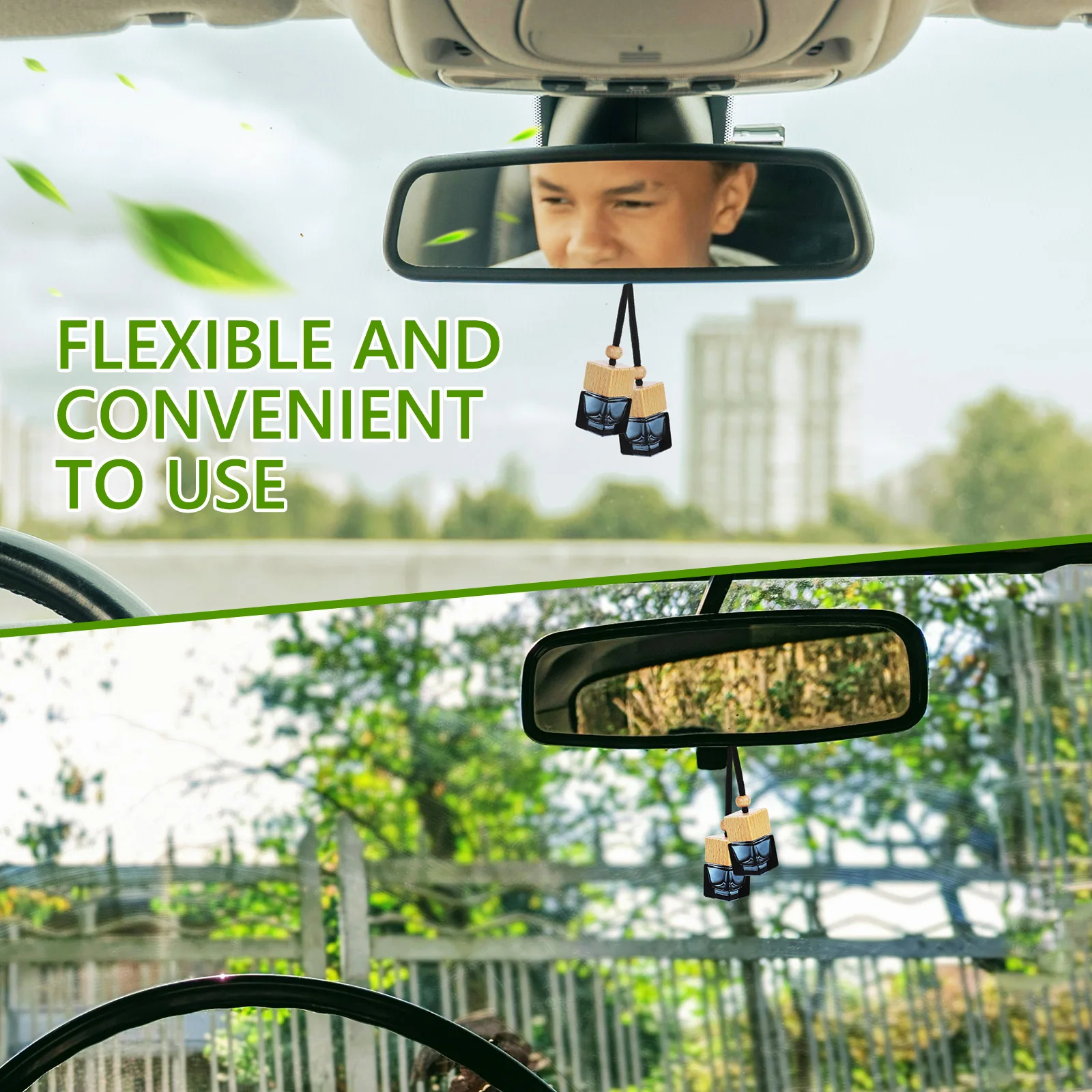 

10 Pcs Automotive Car Perfume Bottle Pendant Aromatherapy Hanging Decoration Black