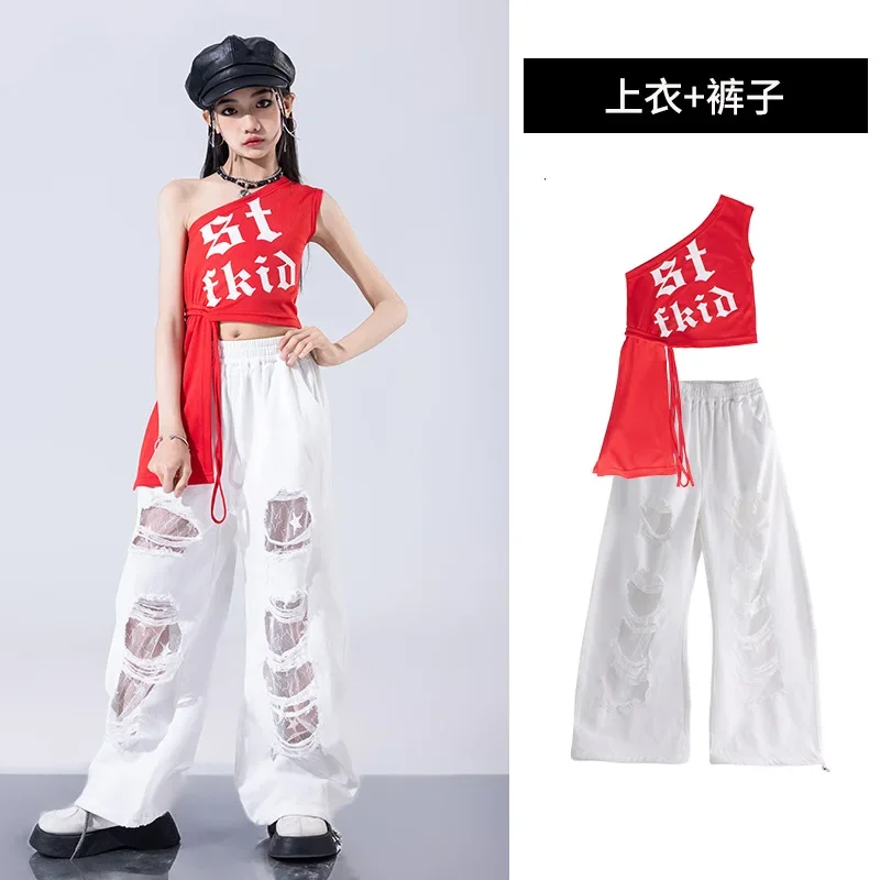 Hip Hop Girls Clothes Kpop Jazz Dance Stage Costumes Black Tank Top Baggy Pants Catwalk Show Outfit Cool Street Dance Wear