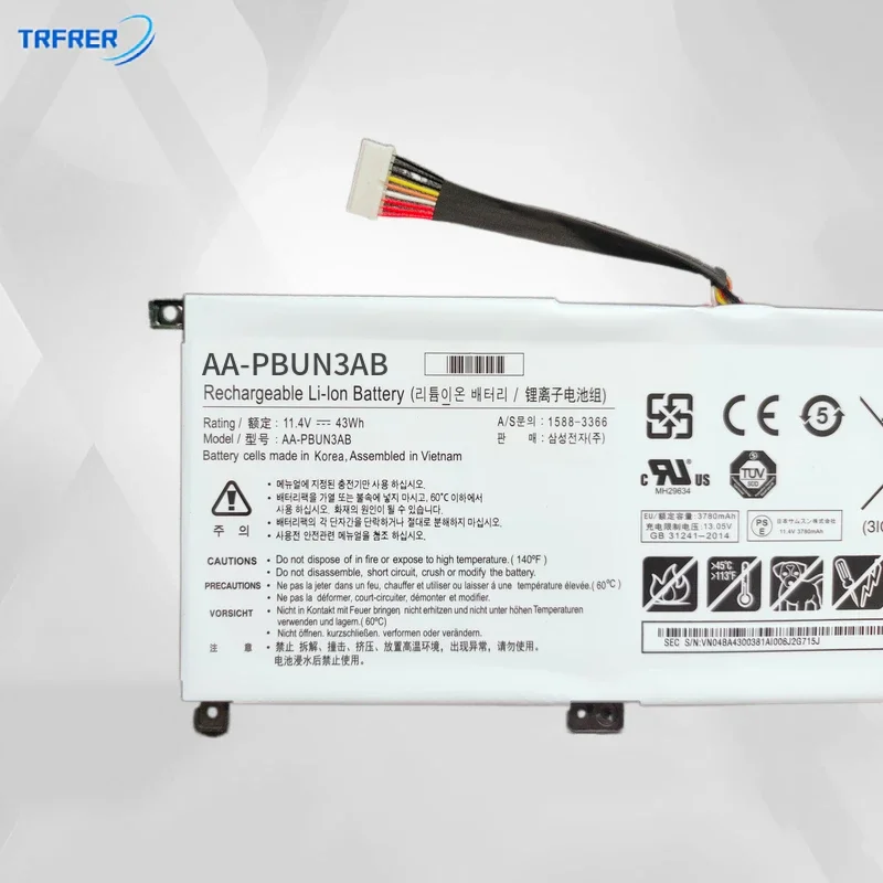 TRFRER AA-PBUN3AB laptop battery AA-PBUN3QB BA43-00377A for Samsung Notebook 7 np530e5m np740u5l np800g5m 43wh 3780mAh