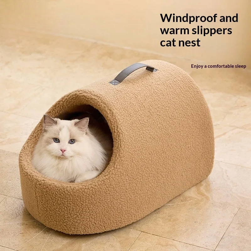 Cama cálida nido en forma de zapatilla para gatos y perros pequeños - imagen 2