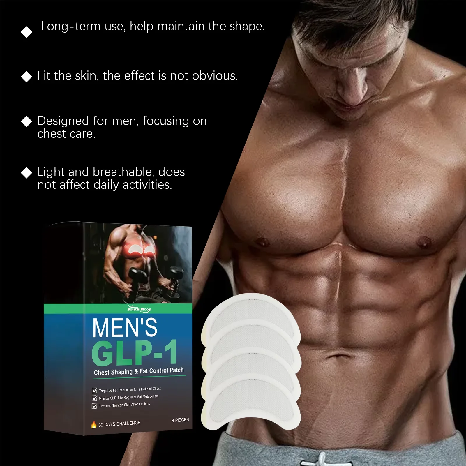 Man Gynecomastia Removal Patch Breast Reduction Tighten Anti Cellulite Strengthen Belly Muscle Body Fitness Shrink Chest Patch