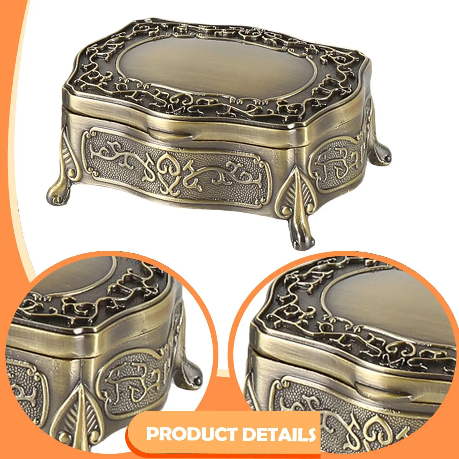 

Jewelry Box Vintage Home Decor Collectible Rectangle Tabletop Jewellery Storage for Women Jewelry Organizer Trinket Holder Box