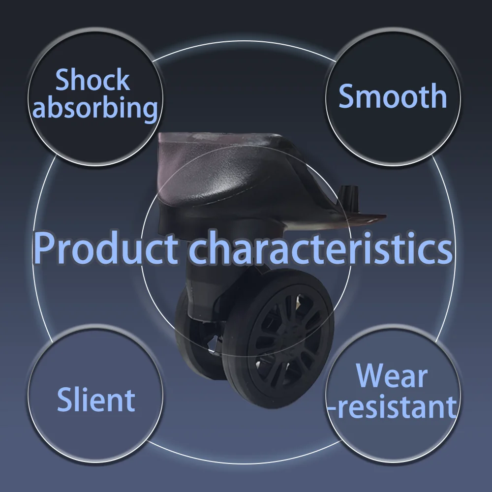 For American Tourister 79B Universal Wheel Black Replacement Suitcase Rotating Silent Smooth Shock Absorbing Accessories Wheels